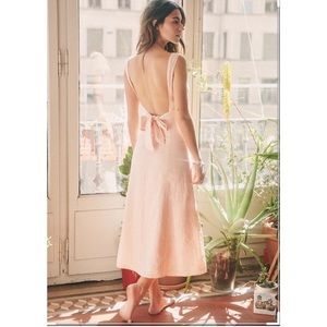 Sezane backless midi dress, pink gingham, size 36, like new!